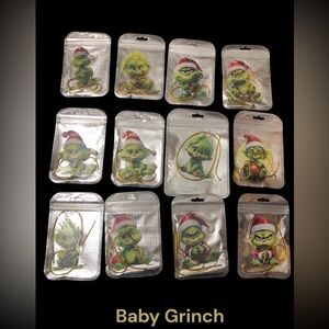 12 Piece Acrylic Double Sided Baby Grinch Ornaments